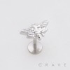 MOTH INSECT TOP PUSHIN (THREADLESS) 316L SURGICAL STEEL LABRET SET
